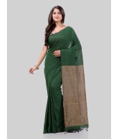 DESH BIDESH Women`s Khadi Cotton Handloom RupSagar Design Saree Without Blouse Piece(Green)